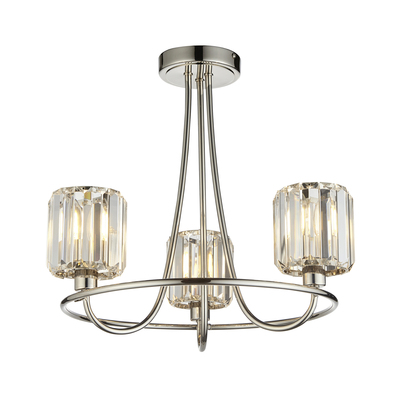 Dulwich 3lt Semi flush Semi flush light Bright nickel plate & clear glass