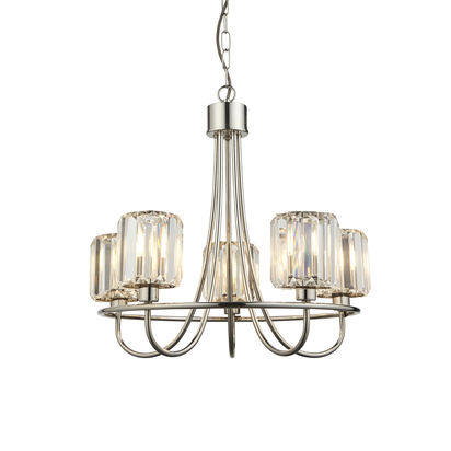 Dulwich 5lt Pendant Pendant light Bright nickel plate & clear glass