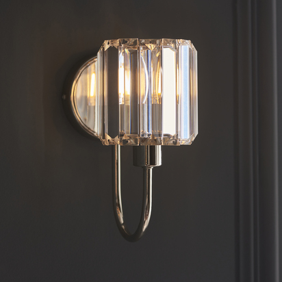 Dulwich Wall Wall light Bright nickel plate & clear glass