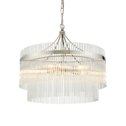 Brackenmont 5lt Pendant Pendant light Bright nickel plate & clear glass
