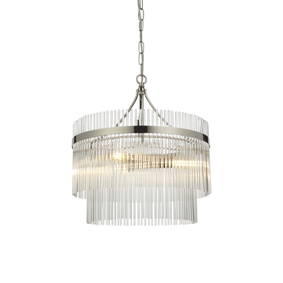 Brackenmont 3lt Pendant Pendant light Bright nickel plate & clear glass
