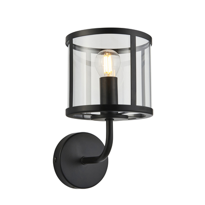 Beechwick Wall Wall light Matt black & clear glass