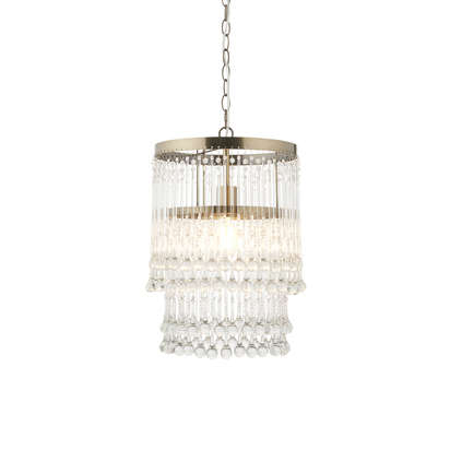 Ashvale Pendant Pendant light Antique brass plate & clear crystal glass
