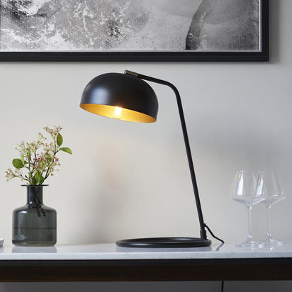 Harlow Table Table light Matt black & antique brass paint