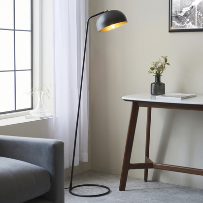 Harlow Floor Floor light Matt black & antique brass paint