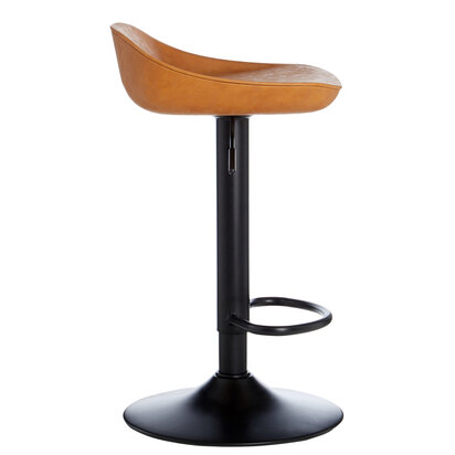 Monuley Tan Set Of Two Bar Leather Effect Stools