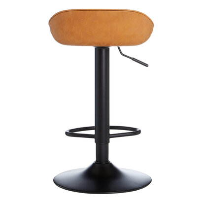 Monuley Tan Set Of Two Bar Leather Effect Stools