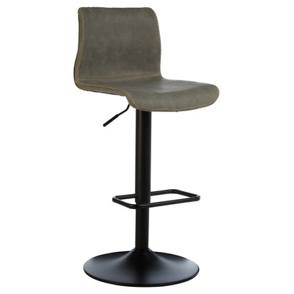 Monuley Brown Grey Set Of Two Leather Effect Bar Chairs