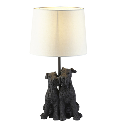 Burham Table Table light Matt black & natural linen