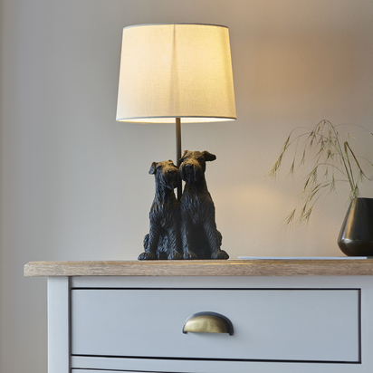 Burham Table Table light Matt black & natural linen