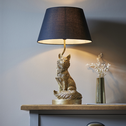 Ashwell Table Table light Vintage gold paint & black fabric