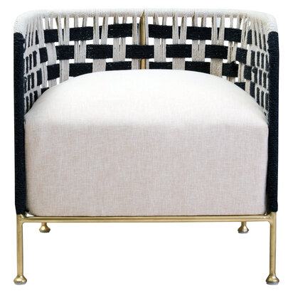 Satna Black And White Jute Chair