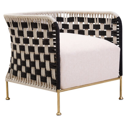 Satna Black And White Jute Chair