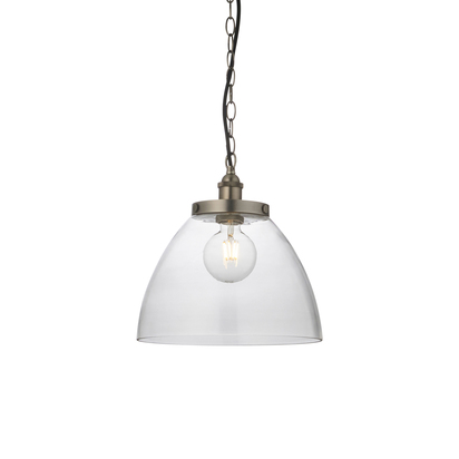 Avonbury Pendant Pendant light Brushed silver paint & clear glass