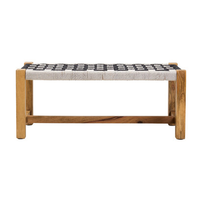 Satna Black And White Jute Bench