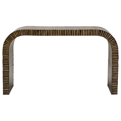 Bambusa Bamboo Inlay Curved Console Table