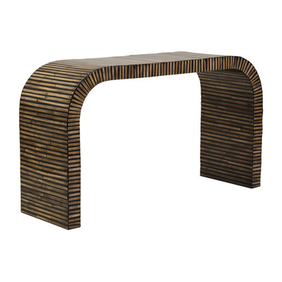 Bambusa Bamboo Inlay Curved Console Table