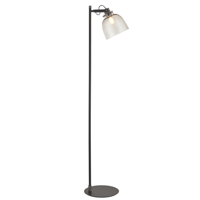 Carfield Task Floor Floor light Smokey grey tinted glass & black chrome plate