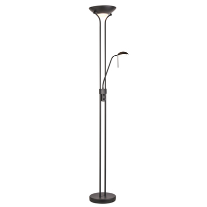 Brookbury Mother & child task floor Floor light Matt black & opal glass