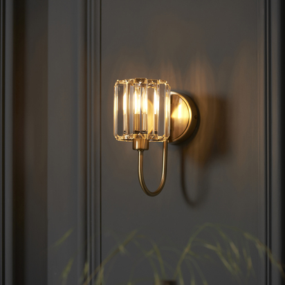 Dulwich Wall Wall light Antique brass plate & clear glass