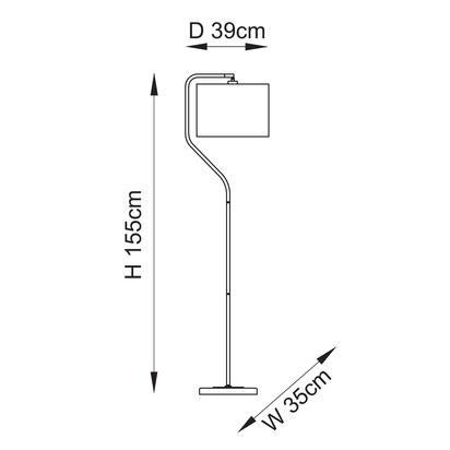 Clement Floor Floor light Br aged brass plate & natural linen mix fabric