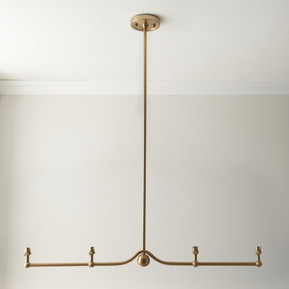 Brookbourne 4lt Linear Pendant Fitting Pendant light Brushed aged brass plate