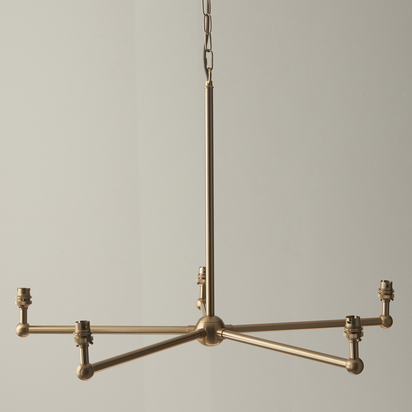 Brookbourne 5lt Pendant Fitting Pendant light Brushed aged brass plate