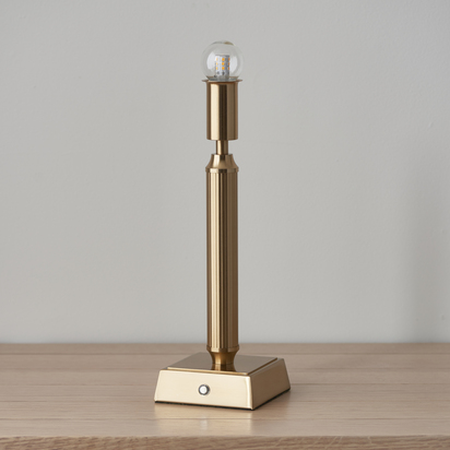 Camwood Table Base Table light Brushed aged brass plate