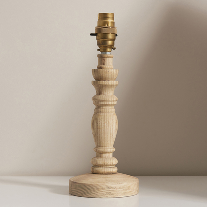 Elara Table Base Table light Natural ash & brushed aged brass plate