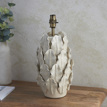 Blythecombe  Table Base Table light Ivory crackle glaze & brushed aged brass plate