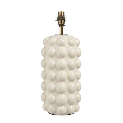 Foxley Table Base Table light White crackle glaze & brushed aged brass plate