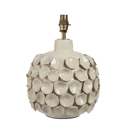 Groveham Table Base Table light Ivory crackle glaze & brushed aged brass plate