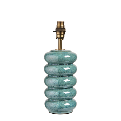 Burgate Table Base Table light Ocean spray glaze & brushed aged brass plate