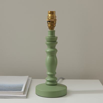 Elara Table Base Table light Satin Cotswold green paint & brushed aged brass plate
