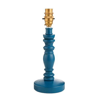 Elara Table Base Table light Satin marlin blue paint & brushed aged brass plate