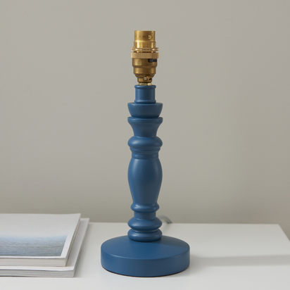 Elara Table Base Table light Satin marlin blue paint & brushed aged brass plate