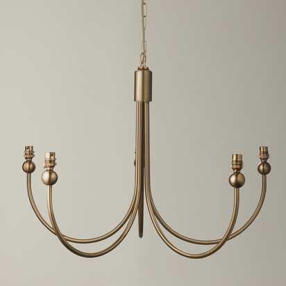Brookbourne 5lt Pendant Fitting Pendant light Brushed aged brass plate