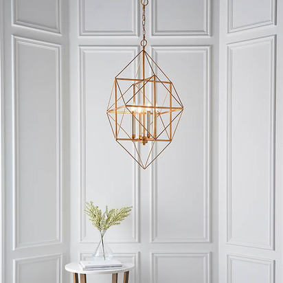 Alder 4lt pendant antique gold Pendant light Antique gold & silver leaf