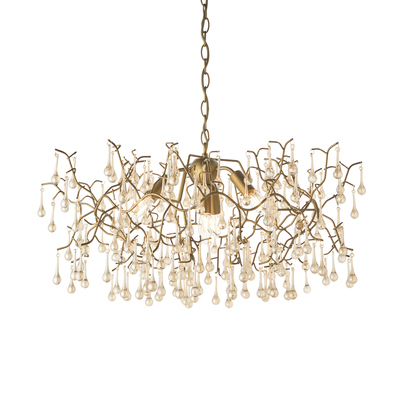 Arden 4lt pendant aged gold paint Pendant light Aged gold paint & champagne lustre glass