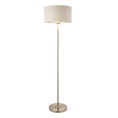 Beechbrook Single Floor Floor light Brushed chrome plate & natural linen
