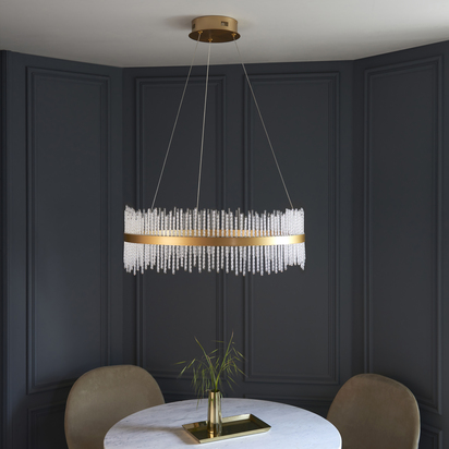 Aster pendant brushed gold plated finish Pendant light Brushed gold plated finish & clear glass