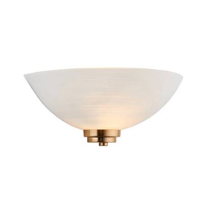 Carcroft Wall Wall light Brushed aged brass plate & white glass