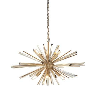 Beckett 8lt pendant antique brass plate with champagne glass Pendant light Antique brass plate with champagne glass