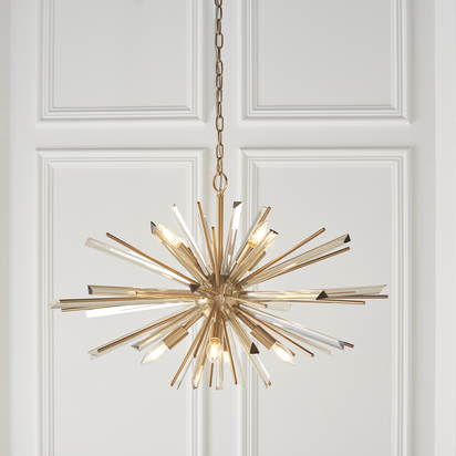 Beckett 8lt pendant antique brass plate with champagne glass Pendant light Antique brass plate with champagne glass