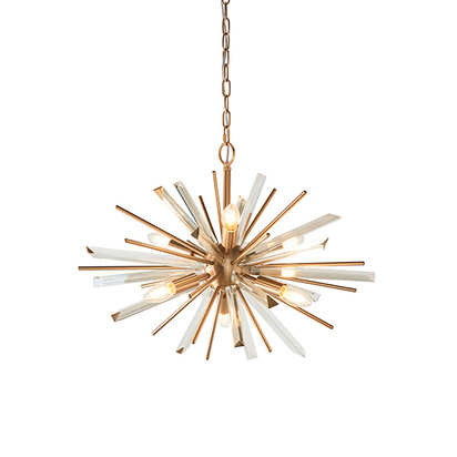 Belsay 6lt pendant antique brass plate with champagne glass Pendant light Antique brass plate with champagne glass