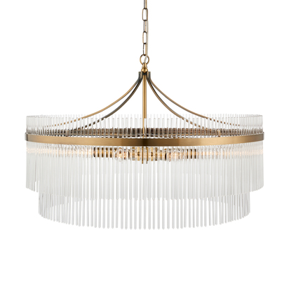 Brackenvale 7lt Pendant Pendant light Antique brass plate & clear glass