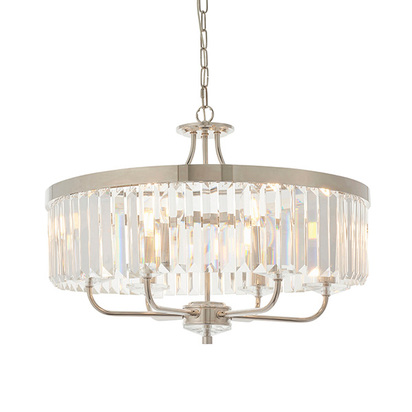 Caspian 6lt pendant bright nickel plate Pendant light Bright nickel plate & clear cut glass
