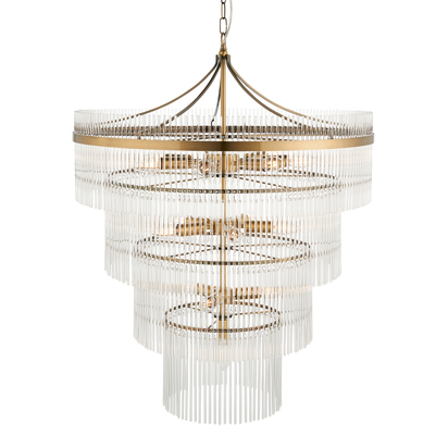 Brackenmont 16lt Tiered Pendant Pendant light Antique brass plate & clear glass