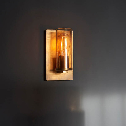 Eden wall brass patina Wall light Brass patina & champagne lustre glass