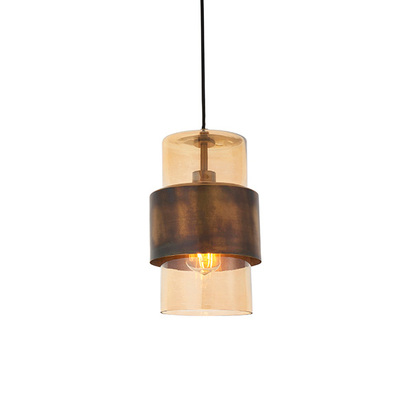Elowen pendant brass patina Pendant light Brass patina & champagne lustre glass